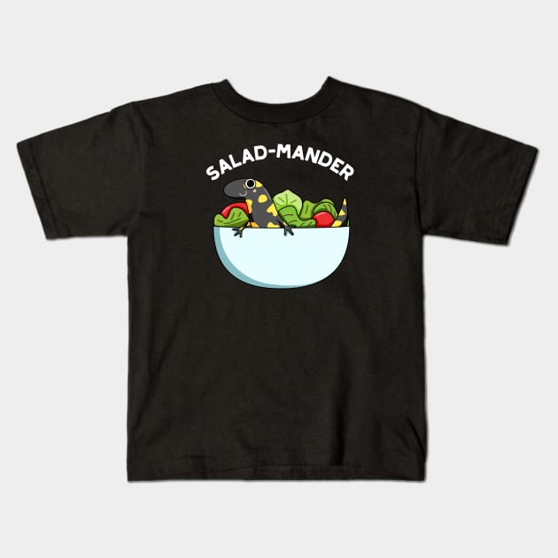 Salad-mander Funny Salamander Pun Kids T-Shirt by punnybone